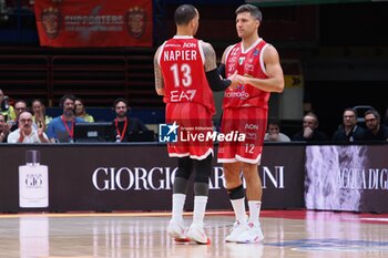 2024-05-12 - Shabaz Napier (EA7 Emporio Armani Olimpia Milano) & Billy Baron (EA7 Emporio Armani Olimpia Milano) - PLAYOFF - EA7 EMPORIO ARMANI MILANO VS DOLOMITI ENERGIA TRENTO - ITALIAN SERIE A - BASKETBALL