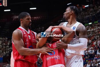 2024-05-12 - Devon Hall (EA7 Emporio Armani Olimpia Milano) & Derek Cooke Jr (Dolomiti Energia Trento) - PLAYOFF - EA7 EMPORIO ARMANI MILANO VS DOLOMITI ENERGIA TRENTO - ITALIAN SERIE A - BASKETBALL