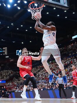 2024-05-12 - Paul Biligha (Dolomiti Energia Trento) & Nicolo Melli (EA7 Emporio Armani Olimpia Milano) - PLAYOFF - EA7 EMPORIO ARMANI MILANO VS DOLOMITI ENERGIA TRENTO - ITALIAN SERIE A - BASKETBALL