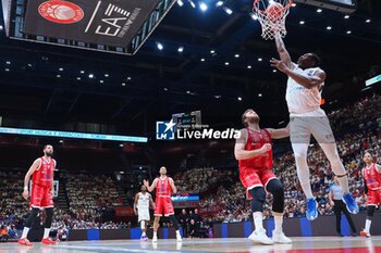 2024-05-12 - Paul Biligha (Dolomiti Energia Trento) & Nicolo Melli (EA7 Emporio Armani Olimpia Milano) - PLAYOFF - EA7 EMPORIO ARMANI MILANO VS DOLOMITI ENERGIA TRENTO - ITALIAN SERIE A - BASKETBALL