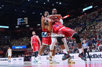 2024-05-12 - Devon Hall (EA7 Emporio Armani Olimpia Milano) & Derek Cooke Jr (Dolomiti Energia Trento) - PLAYOFF - EA7 EMPORIO ARMANI MILANO VS DOLOMITI ENERGIA TRENTO - ITALIAN SERIE A - BASKETBALL