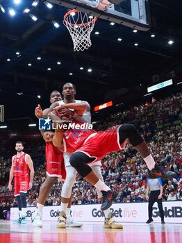 2024-05-12 - Devon Hall (EA7 Emporio Armani Olimpia Milano) & Derek Cooke Jr (Dolomiti Energia Trento) - PLAYOFF - EA7 EMPORIO ARMANI MILANO VS DOLOMITI ENERGIA TRENTO - ITALIAN SERIE A - BASKETBALL