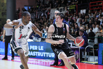 2024-05-18 - # 7 Leonardo Candi (Bertram Derthona Basket Tortona) and #42 Dunston Bryant (Virtus Segafredo Bologna) - PLAYOFF - BERTRAM DERTHONA TORTONA VS VIRTUS SEGAFREDO BOLOGNA - ITALIAN SERIE A - BASKETBALL