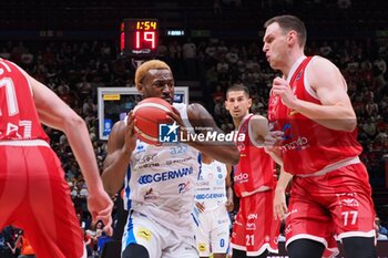 2024-05-27 - Jason Burnell (Germani Brescia) & Johannes Voigtmann (EA7 Emporio Armani Olimpia Milano) - EA7 EMPORIO ARMANI MILANO VS GERMANI BRESCIA - ITALIAN SERIE A - BASKETBALL