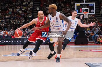 2024-05-27 - Shavon Shields (EA7 Emporio Armani Olimpia Milano) & Jason Burnell (Germani Brescia) - EA7 EMPORIO ARMANI MILANO VS GERMANI BRESCIA - ITALIAN SERIE A - BASKETBALL