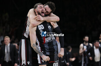 2024-05-26 - Isaia Cordinier (Segafredo Virtus Bologna) and Alessandro Pajola (Segafredo Virtus Bologna) during the LBA italian A1 series basketball championship match 2 of the playoffs semifinals Segafredo Virtus Bologna Vs. Umana Reyer Venezia at Segafredo Arena, Bologna, Italy, May 26, 2024 - Photo: Michele Nucci - VIRTUS BOLOGNA VS REYER VENEZIA - ITALIAN SERIE A - BASKETBALL