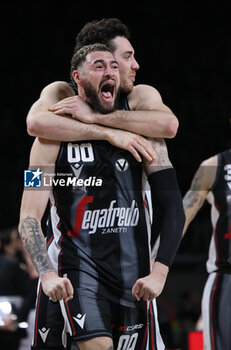 2024-05-26 - Isaia Cordinier (Segafredo Virtus Bologna) and Alessandro Pajola (Segafredo Virtus Bologna) during the LBA italian A1 series basketball championship match 2 of the playoffs semifinals Segafredo Virtus Bologna Vs. Umana Reyer Venezia at Segafredo Arena, Bologna, Italy, May 26, 2024 - Photo: Michele Nucci - VIRTUS BOLOGNA VS REYER VENEZIA - ITALIAN SERIE A - BASKETBALL