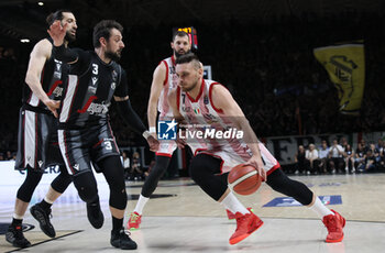 2024-06-06 - Stefano Tonut (Milano) during race 1 of the playoffs final game of the LBA Italian basketball championship Segafredo Virtus Bologna vs EA7 Emporio Armani Olimpia Milano at Segafredo Arena, Bologna, Italy, June 06, 2024 - photo Michele Nucci - RACE 1 FINAL / VIRTUS SEGAFREDO BOLOGNA VS EA7 EMPORIO ARMANI MILANO - ITALIAN SERIE A - BASKETBALL