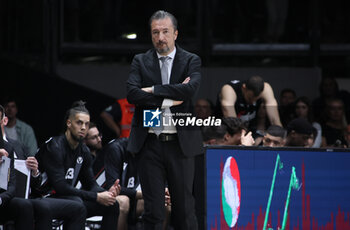 2024-06-06 - Luca Banchi (head coach of Bologna) during race 1 of the playoffs final game of the LBA Italian basketball championship Segafredo Virtus Bologna vs EA7 Emporio Armani Olimpia Milano at Segafredo Arena, Bologna, Italy, June 06, 2024 - photo Michele Nucci - RACE 1 FINAL / VIRTUS SEGAFREDO BOLOGNA VS EA7 EMPORIO ARMANI MILANO - ITALIAN SERIE A - BASKETBALL