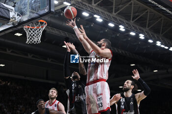 2024-06-06 - Nikola Mirotic (Milano) during race 1 of the playoffs final game of the LBA Italian basketball championship Segafredo Virtus Bologna vs EA7 Emporio Armani Olimpia Milano at Segafredo Arena, Bologna, Italy, June 06, 2024 - photo Michele Nucci - RACE 1 FINAL / VIRTUS SEGAFREDO BOLOGNA VS EA7 EMPORIO ARMANI MILANO - ITALIAN SERIE A - BASKETBALL