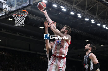 2024-06-06 - Nicolo' Melli (Milano) during race 1 of the playoffs final game of the LBA Italian basketball championship Segafredo Virtus Bologna vs EA7 Emporio Armani Olimpia Milano at Segafredo Arena, Bologna, Italy, June 06, 2024 - photo Michele Nucci - RACE 1 FINAL / VIRTUS SEGAFREDO BOLOGNA VS EA7 EMPORIO ARMANI MILANO - ITALIAN SERIE A - BASKETBALL