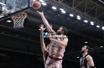 2024-06-06 - Nicolo' Melli (Milano) during race 1 of the playoffs final game of the LBA Italian basketball championship Segafredo Virtus Bologna vs EA7 Emporio Armani Olimpia Milano at Segafredo Arena, Bologna, Italy, June 06, 2024 - photo Michele Nucci - RACE 1 FINAL / VIRTUS SEGAFREDO BOLOGNA VS EA7 EMPORIO ARMANI MILANO - ITALIAN SERIE A - BASKETBALL