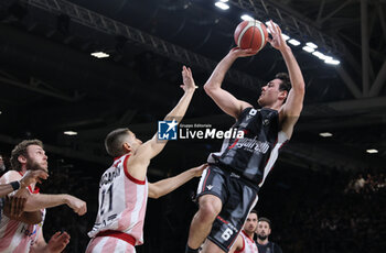 2024-06-06 - Alessandro Pajola (Bologna) during race 1 of the playoffs final game of the LBA Italian basketball championship Segafredo Virtus Bologna vs EA7 Emporio Armani Olimpia Milano at Segafredo Arena, Bologna, Italy, June 06, 2024 - photo Michele Nucci - RACE 1 FINAL / VIRTUS SEGAFREDO BOLOGNA VS EA7 EMPORIO ARMANI MILANO - ITALIAN SERIE A - BASKETBALL