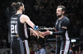 2024-06-06 - Tornike Shengelia (Bologna) e Marco Belinelli (Bologna) during race 1 of the playoffs final game of the LBA Italian basketball championship Segafredo Virtus Bologna vs EA7 Emporio Armani Olimpia Milano at Segafredo Arena, Bologna, Italy, June 06, 2024 - photo Michele Nucci - RACE 1 FINAL / VIRTUS SEGAFREDO BOLOGNA VS EA7 EMPORIO ARMANI MILANO - ITALIAN SERIE A - BASKETBALL