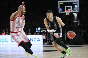 2024-06-06 - Iffe Lundberg (Bologna) during race 1 of the playoffs final game of the LBA Italian basketball championship Segafredo Virtus Bologna vs EA7 Emporio Armani Olimpia Milano at Segafredo Arena, Bologna, Italy, June 06, 2024 - photo Michele Nucci - RACE 1 FINAL / VIRTUS SEGAFREDO BOLOGNA VS EA7 EMPORIO ARMANI MILANO - ITALIAN SERIE A - BASKETBALL