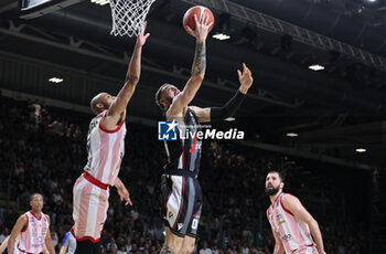 2024-06-06 - Isaia Cordinier (Bologna) during race 1 of the playoffs final game of the LBA Italian basketball championship Segafredo Virtus Bologna vs EA7 Emporio Armani Olimpia Milano at Segafredo Arena, Bologna, Italy, June 06, 2024 - photo Michele Nucci - RACE 1 FINAL / VIRTUS SEGAFREDO BOLOGNA VS EA7 EMPORIO ARMANI MILANO - ITALIAN SERIE A - BASKETBALL