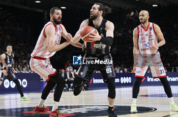 2024-06-06 - Tornike Shengelia (Bologna) during race 1 of the playoffs final game of the LBA Italian basketball championship Segafredo Virtus Bologna vs EA7 Emporio Armani Olimpia Milano at Segafredo Arena, Bologna, Italy, June 06, 2024 - photo Michele Nucci - RACE 1 FINAL / VIRTUS SEGAFREDO BOLOGNA VS EA7 EMPORIO ARMANI MILANO - ITALIAN SERIE A - BASKETBALL