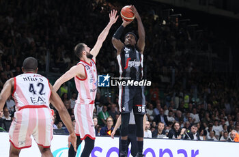 2024-06-06 - Awudu Abass (Bologna) during race 1 of the playoffs final game of the LBA Italian basketball championship Segafredo Virtus Bologna vs EA7 Emporio Armani Olimpia Milano at Segafredo Arena, Bologna, Italy, June 06, 2024 - photo Michele Nucci - RACE 1 FINAL / VIRTUS SEGAFREDO BOLOGNA VS EA7 EMPORIO ARMANI MILANO - ITALIAN SERIE A - BASKETBALL