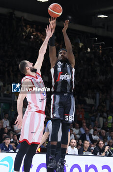 2024-06-06 - Awudu Abass (Bologna) during race 1 of the playoffs final game of the LBA Italian basketball championship Segafredo Virtus Bologna vs EA7 Emporio Armani Olimpia Milano at Segafredo Arena, Bologna, Italy, June 06, 2024 - photo Michele Nucci - RACE 1 FINAL / VIRTUS SEGAFREDO BOLOGNA VS EA7 EMPORIO ARMANI MILANO - ITALIAN SERIE A - BASKETBALL