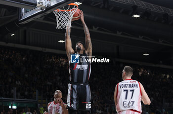 2024-06-08 - Jordan Mickey (Bologna) during race 2 of the playoffs final game of the LBA Italian basketball championship Segafredo Virtus Bologna vs EA7 Emporio Armani Olimpia Milano at Segafredo Arena, Bologna, Italy, June 08, 2024 - photo Michele Nucci - RACE 2 FINAL - VIRTUS SEGAFREDO BOLOGNA VS EA7 EMPORIO ARMANI MILANO - ITALIAN SERIE A - BASKETBALL