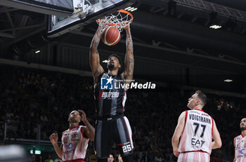 2024-06-08 - Jordan Mickey (Bologna) during race 2 of the playoffs final game of the LBA Italian basketball championship Segafredo Virtus Bologna vs EA7 Emporio Armani Olimpia Milano at Segafredo Arena, Bologna, Italy, June 08, 2024 - photo Michele Nucci - RACE 2 FINAL - VIRTUS SEGAFREDO BOLOGNA VS EA7 EMPORIO ARMANI MILANO - ITALIAN SERIE A - BASKETBALL