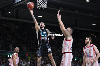 2024-06-08 - Isaia Cordinier (Bologna) during race 2 of the playoffs final game of the LBA Italian basketball championship Segafredo Virtus Bologna vs EA7 Emporio Armani Olimpia Milano at Segafredo Arena, Bologna, Italy, June 08, 2024 - photo Michele Nucci - RACE 2 FINAL - VIRTUS SEGAFREDO BOLOGNA VS EA7 EMPORIO ARMANI MILANO - ITALIAN SERIE A - BASKETBALL