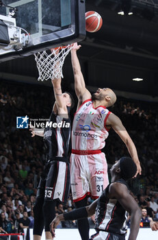 2024-06-08 - Shavon Shields (Milano) during race 2 of the playoffs final game of the LBA Italian basketball championship Segafredo Virtus Bologna vs EA7 Emporio Armani Olimpia Milano at Segafredo Arena, Bologna, Italy, June 08, 2024 - photo Michele Nucci - RACE 2 FINAL - VIRTUS SEGAFREDO BOLOGNA VS EA7 EMPORIO ARMANI MILANO - ITALIAN SERIE A - BASKETBALL