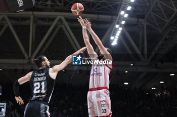 2024-06-08 - Nikola Mirotic (Milano) during race 2 of the playoffs final game of the LBA Italian basketball championship Segafredo Virtus Bologna vs EA7 Emporio Armani Olimpia Milano at Segafredo Arena, Bologna, Italy, June 08, 2024 - photo Michele Nucci - RACE 2 FINAL - VIRTUS SEGAFREDO BOLOGNA VS EA7 EMPORIO ARMANI MILANO - ITALIAN SERIE A - BASKETBALL