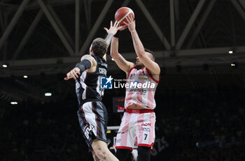 2024-06-08 - Stefano Tonut (Milano) during race 2 of the playoffs final game of the LBA Italian basketball championship Segafredo Virtus Bologna vs EA7 Emporio Armani Olimpia Milano at Segafredo Arena, Bologna, Italy, June 08, 2024 - photo Michele Nucci - RACE 2 FINAL - VIRTUS SEGAFREDO BOLOGNA VS EA7 EMPORIO ARMANI MILANO - ITALIAN SERIE A - BASKETBALL