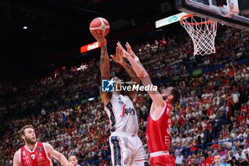 2024-06-11 - Jordan Mickey (Virtus Segafredo Bologna) & Nikola Mirotic (EA7 Emporio Armani Olimpia Milano) - GAME 3 FINAL - EA7 EMPORIO ARMANI MILANO VS VIRTUS SEGAFREDO BOLOGNA - ITALIAN SERIE A - BASKETBALL