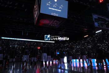 2024-06-13 - Milan Forum during the teams presentation - GAME 4 FINAL - EA7 EMPORIO ARMANI MILANO VS VIRTUS SEGAFREDO BOLOGNA - ITALIAN SERIE A - BASKETBALL