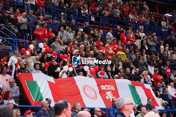 2024-10-06 - Supporters of EA7 Emporio Armani Olimpia Milano - EA7 EMPORIO ARMANI MILANO VS BANCO DI SARDEGNA SASSARI - ITALIAN SERIE A - BASKETBALL