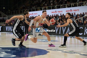 2024-10-05 - Davide Casarin of Umana Reyer Venezia carries the ball during the match between Dolomiti Energia Trentino and Umana Reyer Venezia, regular season of LBA UnipolSai A1 Italian Basketball Championship 2024/2025 at il T Quotidiano Arena on October 5, 2024, Trento, Italy. - DOLOMITI ENERGIA TRENTINO VS UMANA REYER VENEZIA - ITALIAN SERIE A - BASKETBALL