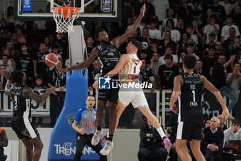 2024-10-05 - Selom Mawugbe of Dolomiti Energia Trentino in action during the match between Dolomiti Energia Trentino and Umana Reyer Venezia, regular season of LBA UnipolSai A1 Italian Basketball Championship 2024/2025 at il T Quotidiano Arena on October 5, 2024, Trento, Italy. - DOLOMITI ENERGIA TRENTINO VS UMANA REYER VENEZIA - ITALIAN SERIE A - BASKETBALL