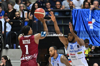 2024-10-05 - Actions of the game and players' images during the match between Nutribullet Treviso and Trapani Shark match at Palaverde - October 5, 2024, during the ITALIAN SERIE A Championship 2024/2025 - NUTRIBULLET TREVISO BASKET VS TRAPANI SHARK - ITALIAN SERIE A - BASKETBALL