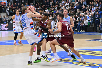 2024-10-05 - Actions of the game and players' images during the match between Nutribullet Treviso and Trapani Shark match at Palaverde - October 5, 2024, during the ITALIAN SERIE A Championship 2024/2025 - NUTRIBULLET TREVISO BASKET VS TRAPANI SHARK - ITALIAN SERIE A - BASKETBALL