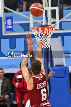 2024-10-05 - Actions of the game and players' images during the match between Nutribullet Treviso and Trapani Shark match at Palaverde - October 5, 2024, during the ITALIAN SERIE A Championship 2024/2025 - NUTRIBULLET TREVISO BASKET VS TRAPANI SHARK - ITALIAN SERIE A - BASKETBALL