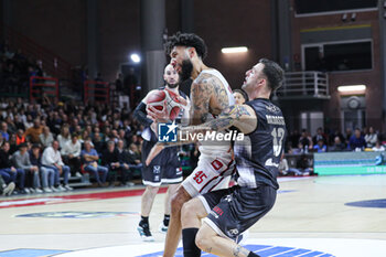 2024-10-12 - #45 Valentine Denzel (Pallacanestro Trieste) and # 13 Tommaso Baldasso (Bertram Derthona Basket Tortona) - BERTRAM DERTHONA TORTONA VS PALLACANESTRO TRIESTE - ITALIAN SERIE A - BASKETBALL