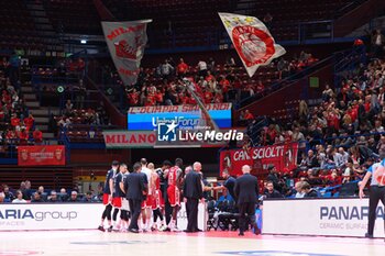 2024-10-13 - Supporters of EA7 Emporio Armani Olimpia Milano - EA7 EMPORIO ARMANI MILANO VS GERMANI BRESCIA - ITALIAN SERIE A - BASKETBALL