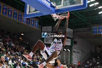 2024-10-20 - Actions of the game and players' images during the match between Nutribullet Treviso and Dolomiti Energia Trentino match at Palaverde - October 20, 2024, during the ITALIAN SERIE A Championship 2024/2025 - NUTRIBULLET TREVISO BASKET VS DOLOMITI ENERGIA TRENTINO - ITALIAN SERIE A - BASKETBALL