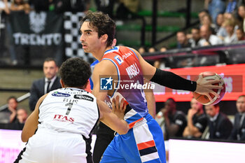 2024-10-20 - Actions of the game and players' images during the match between Nutribullet Treviso and Dolomiti Energia Trentino match at Palaverde - October 20, 2024, during the ITALIAN SERIE A Championship 2024/2025 - NUTRIBULLET TREVISO BASKET VS DOLOMITI ENERGIA TRENTINO - ITALIAN SERIE A - BASKETBALL