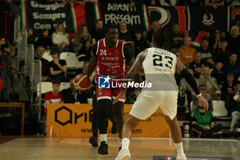 2024-11-10 - 24 Elisee Assui Openjobmetis Varese during the LBA Italy Championship match between Openjobmetis Varese vs Virtus Bologna, in Varese, Italy, on November 10, 2024 - OPENJOBMETIS VARESE VS VIRTUS SEGAFREDO BOLOGNA - ITALIAN SERIE A - BASKETBALL