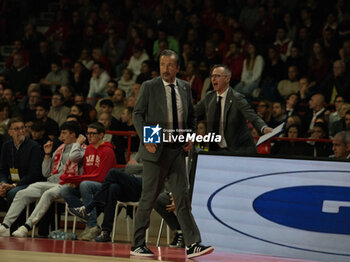 2024-11-10 - Head Coach Luca Banchi Virtus Bologna during the LBA Italy Championship match between Openjobmetis Varese vs Virtus Bologna, in Varese, Italy, on November 10, 2024 - OPENJOBMETIS VARESE VS VIRTUS SEGAFREDO BOLOGNA - ITALIAN SERIE A - BASKETBALL