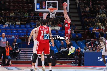 2024-11-10 - Leandro Bolmaro (EA7 Emporio Armani Olimpia Milano) & Guglielmo Caruso (EA7 Emporio Armani Olimpia Milano) - EA7 EMPORIO ARMANI MILANO VS UMANA REYER VENEZIA - ITALIAN SERIE A - BASKETBALL