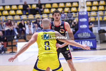 2024-02-19 - #5 Filippo Gallo (UCC Assigeco Piacenza) and # 8 Matteo Schina (Reale Mutua Basket Torino) - REALE MUTUA BASKET TORINO VS ASSIGECO PIACENZA - ITALIAN SERIE A2 - BASKETBALL