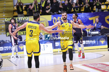 2024-02-19 - # 3 Luca Vencato (Reale Mutua Basket Torino) and # 40 Simone Pepe (Reale Mutua Basket Torino) - REALE MUTUA BASKET TORINO VS ASSIGECO PIACENZA - ITALIAN SERIE A2 - BASKETBALL