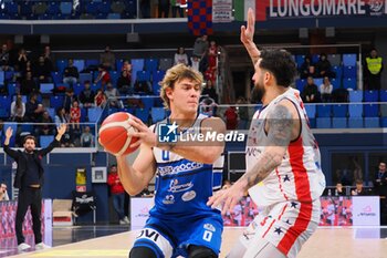 2024-03-02 - Donzelli (Agribertocchi Orzinuovi Basket) thwarted by Aristide Landi (Wegreenit Urania Basket Milano) - WEGREENIT URANIA MILANO VS AGRIBERTOCCHI ORZINUOVI - ITALIAN SERIE A2 - BASKETBALL