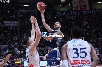 07/05/2024 - \16\in action thwarted by Matteo Fantinelli (Fortitudo) during the italian basketball LBN A2 series championship game 2 of the playoff quarterfinals Fortitudo Flats Services Bologna Vs Blu Basket Gruppo Mascio Treviglio - Bologna, Italy, May 07, 2024 at Paladozza sports hall - Photo: Michele Nucci - FLATS SERVICE FORTITUDO BOLOGNA VS GRUPPO MASCIO TREVIGLIO - SERIE A2 - BASKET