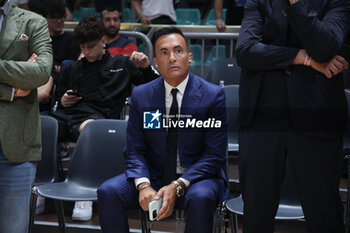 2024-06-09 - President of Trapani Valerio Antonini before the italian basketball “Old Wild West” Lnp championship game 4 of the playoff finals between Fortitudo Flats Services Bologna and Trapani Shark - Bologna, Italy, June 09, 2024 at Paladozza sports hall - Photo: Michele Nucci - GAME 4 - FORTITUDO BOLOGNA VS TRAPANI - ITALIAN SERIE A2 - BASKETBALL