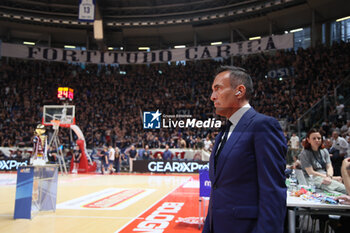 2024-06-09 - President of Trapani Valerio Antonini before the italian basketball “Old Wild West” Lnp championship game 4 of the playoff finals between Fortitudo Flats Services Bologna and Trapani Shark - Bologna, Italy, June 09, 2024 at Paladozza sports hall - Photo: Michele Nucci - GAME 4 - FORTITUDO BOLOGNA VS TRAPANI - ITALIAN SERIE A2 - BASKETBALL